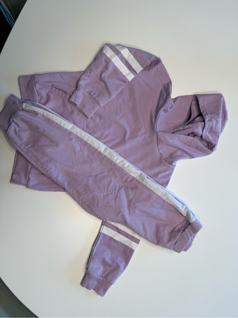 Lavender Hoodie and Jogger Set with White Stripe